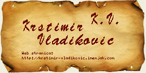 Krstimir Vladiković vizit kartica